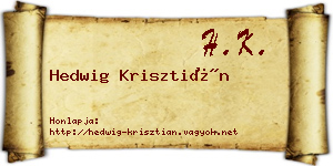 Hedwig Krisztián névjegykártya